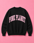 Pink Planet Collegiate Sweatshirt in Black