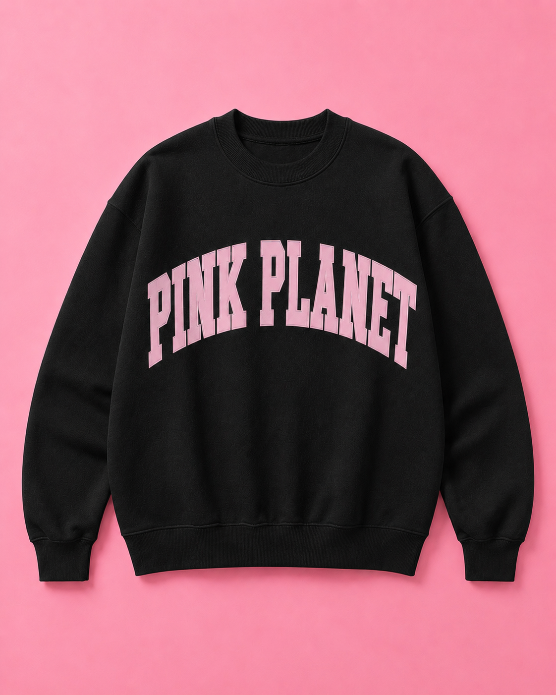 Pink Planet Collegiate Sweatshirt in Black