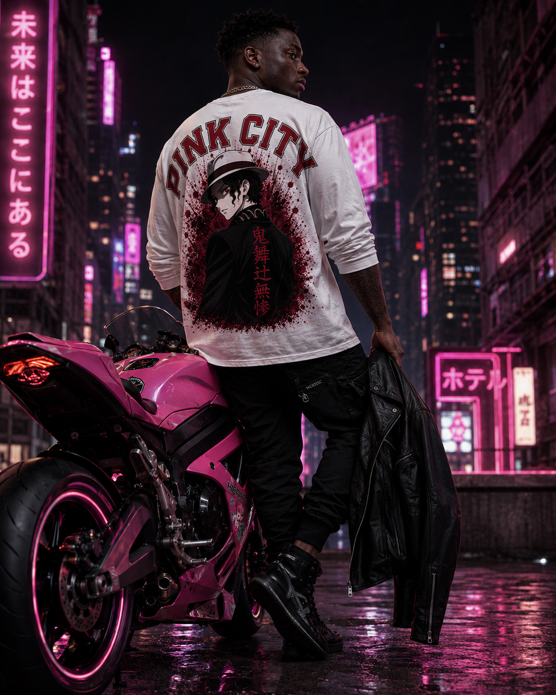 Pink City Anime Long Sleeve Tee – Muzan
