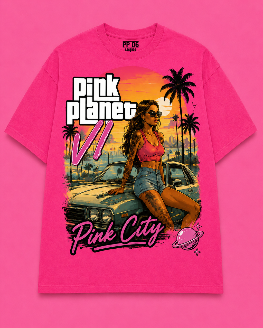 Pink Planet VI Tee - Beige