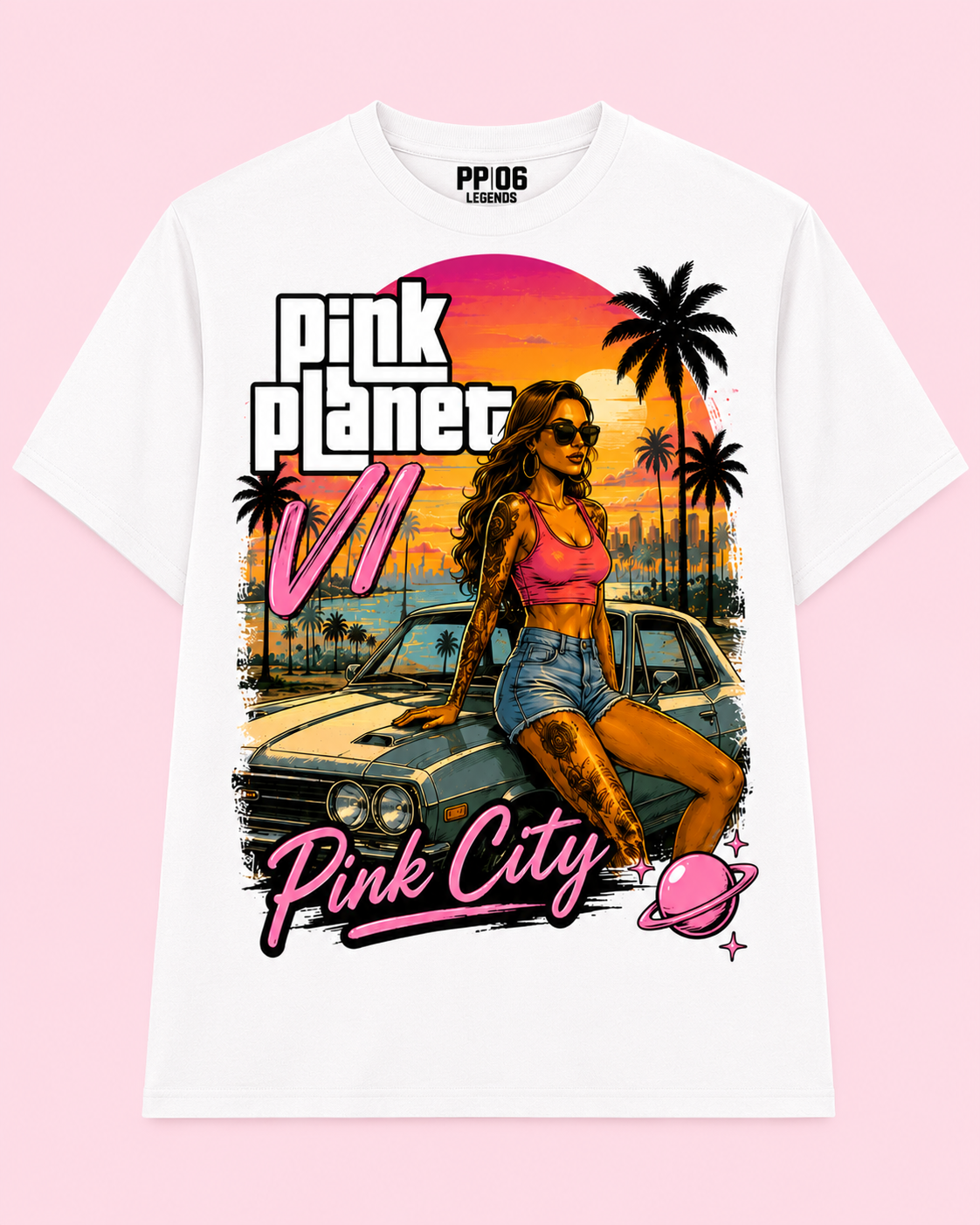 Pink Planet VI Tee - Beige