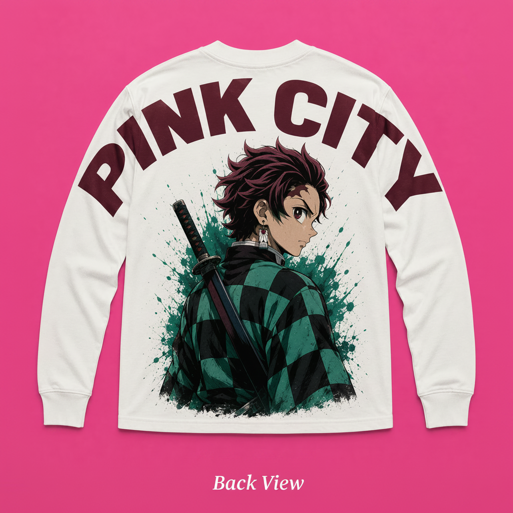 Pink City Anime Long Sleeve Tee