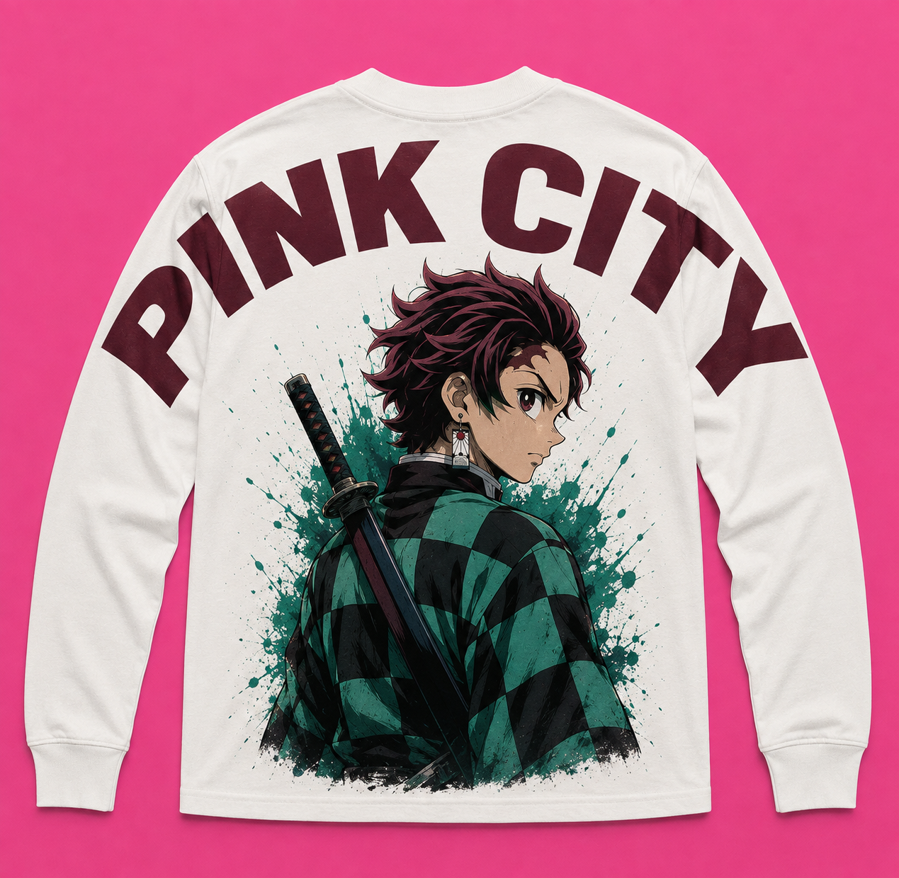 Pink City Anime Long Sleeve Tee