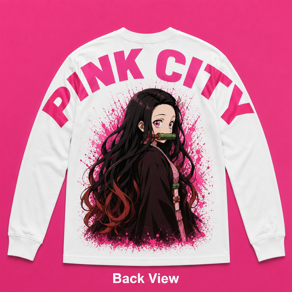Pink City Anime Long Sleeve Tee