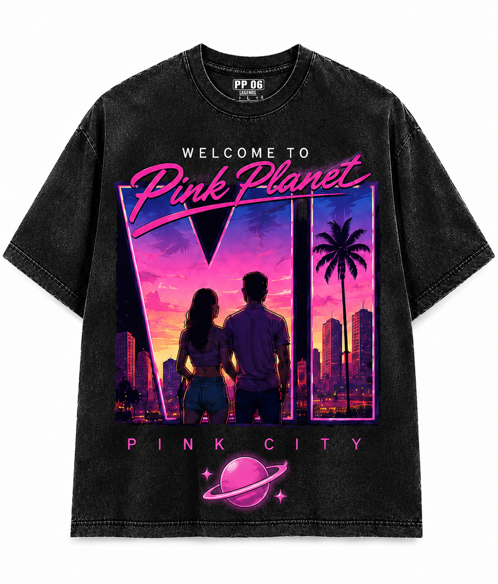 Teal Pink Planet VII jet ski 2026 tee