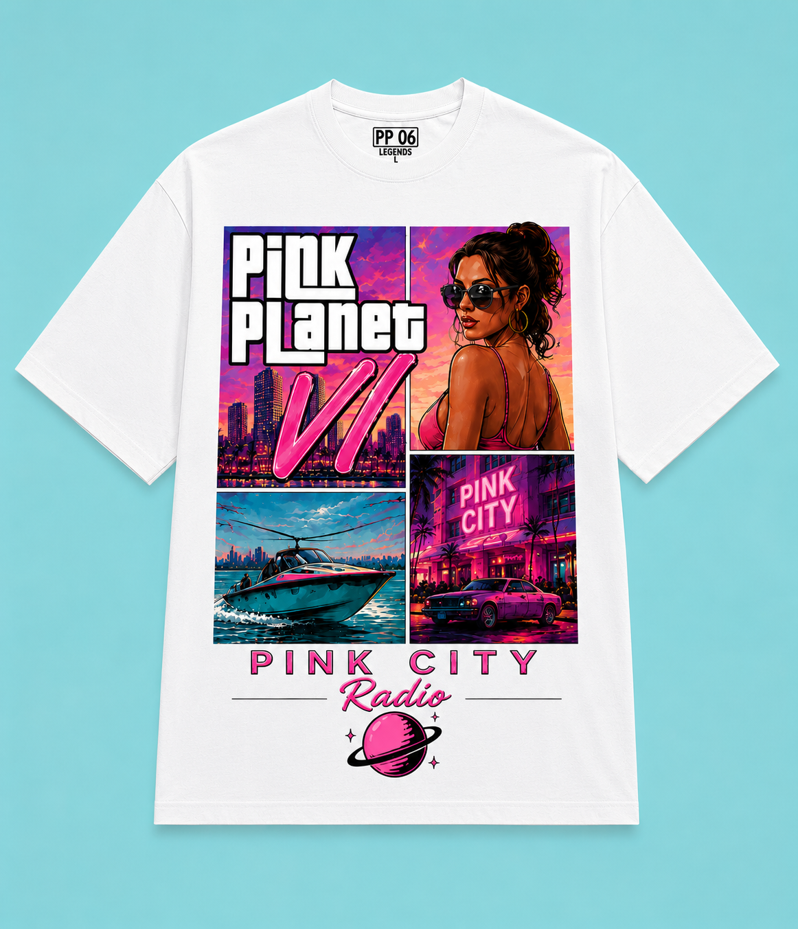 Pink Planet VI Tee - White