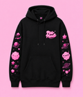 Pink Planet Cosmic Sleeve Hoodie - Black