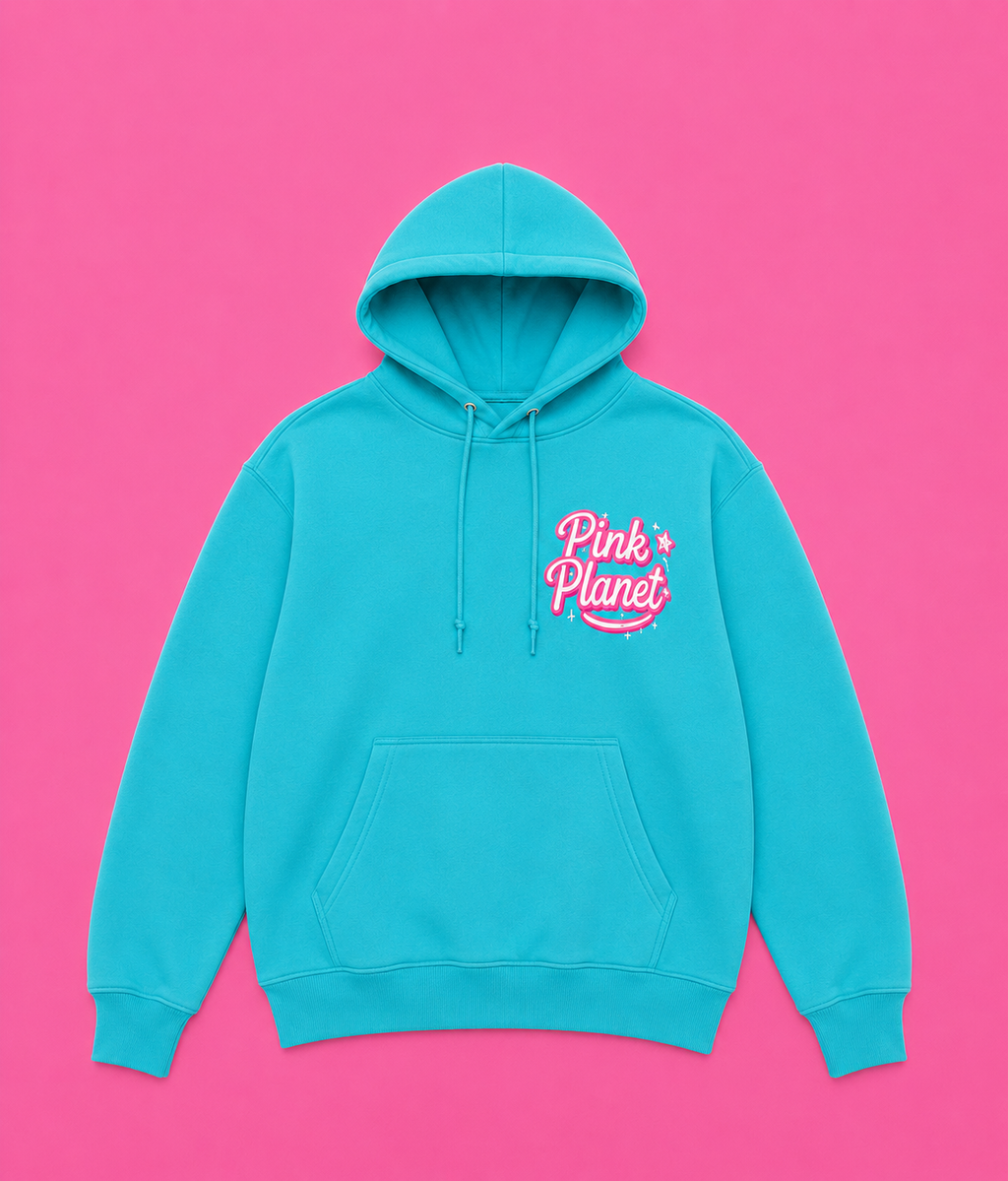 Pink Planet Logo Hoodie - Grey