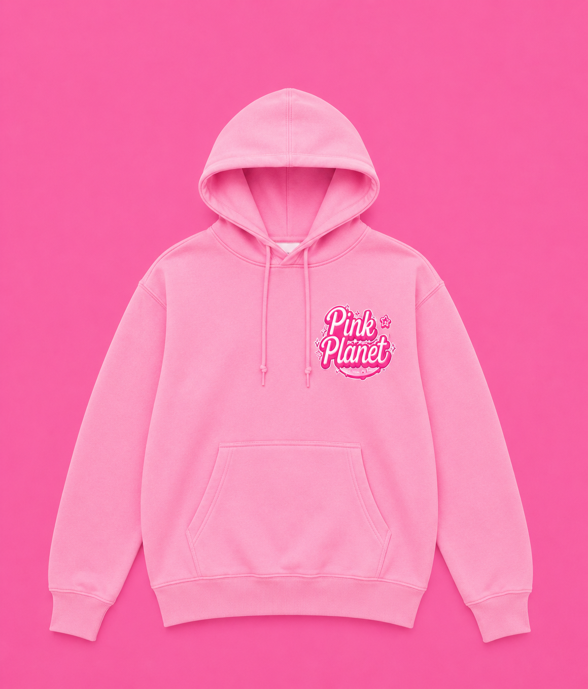 Pink Planet Logo Hoodie - Grey