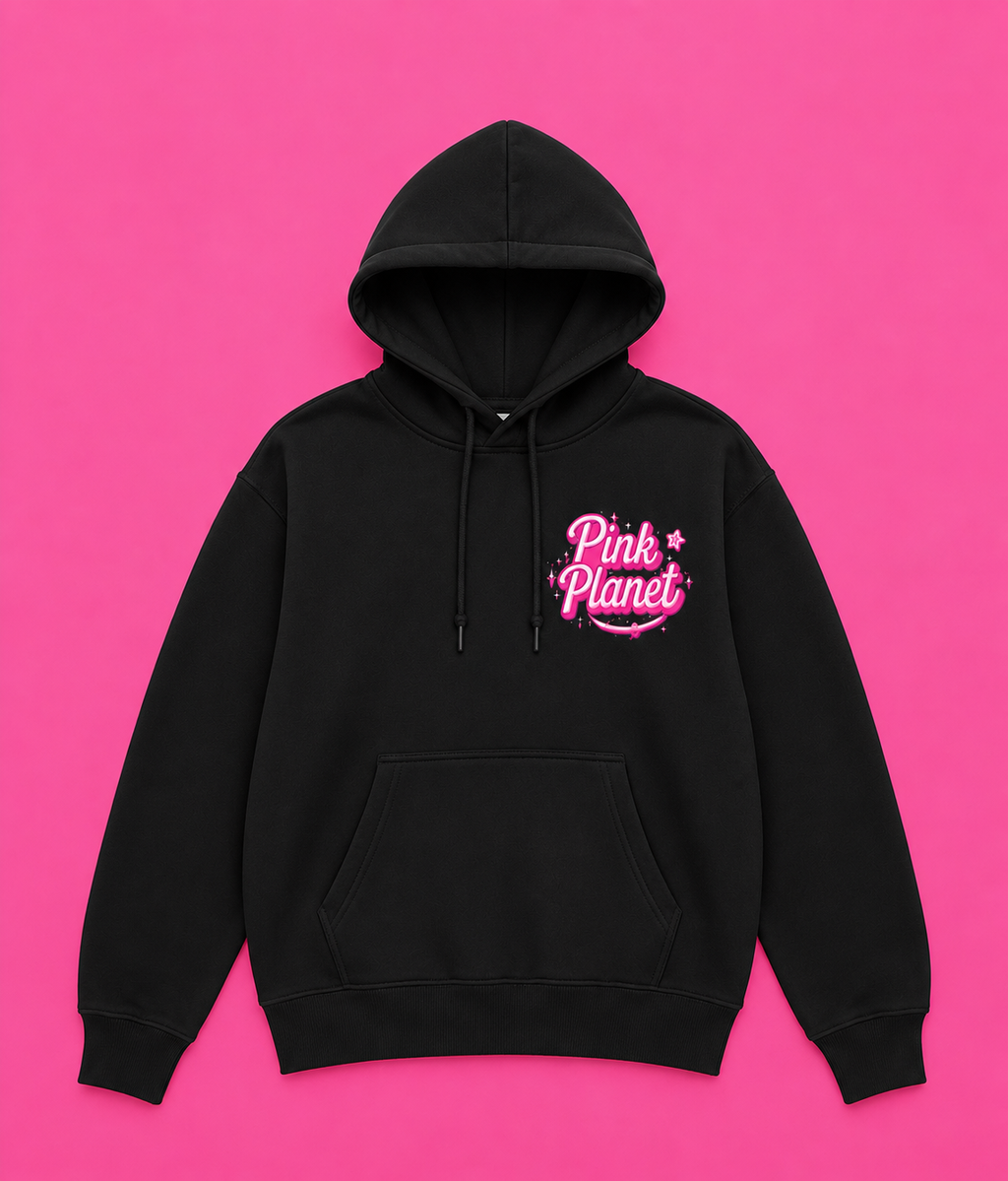 Pink Planet Logo Hoodie - Grey