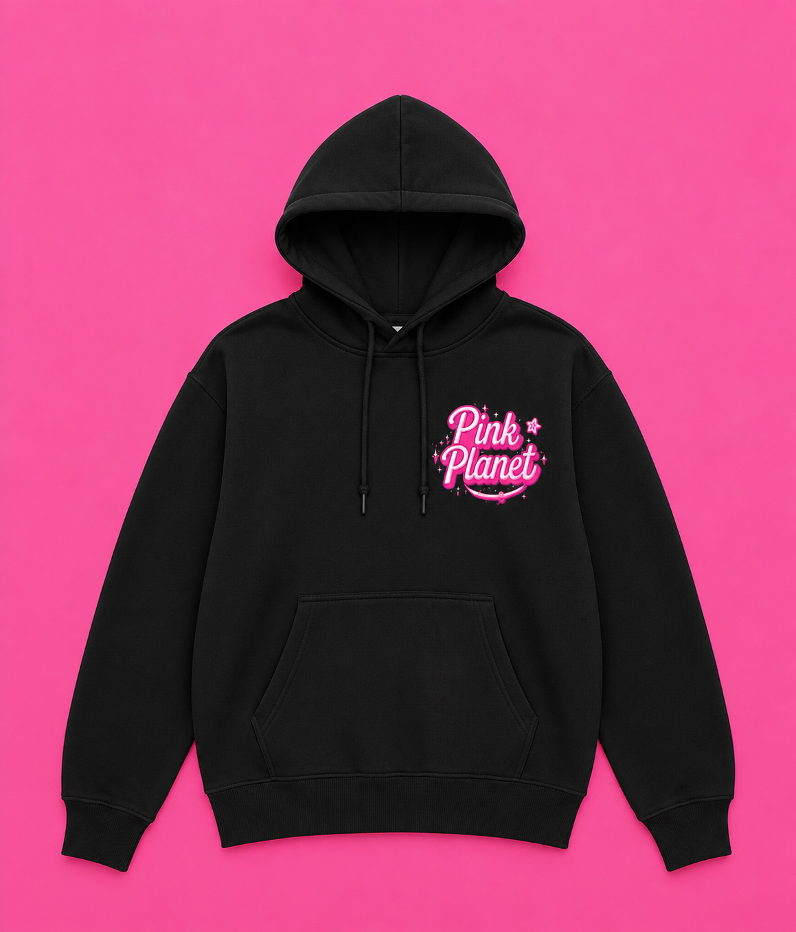 Pink Planet Logo Hoodie - Grey