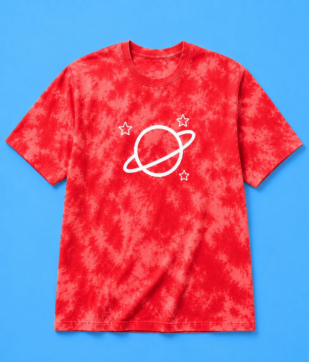Pink Planet Tie-Dye Tee - Red (Men's)