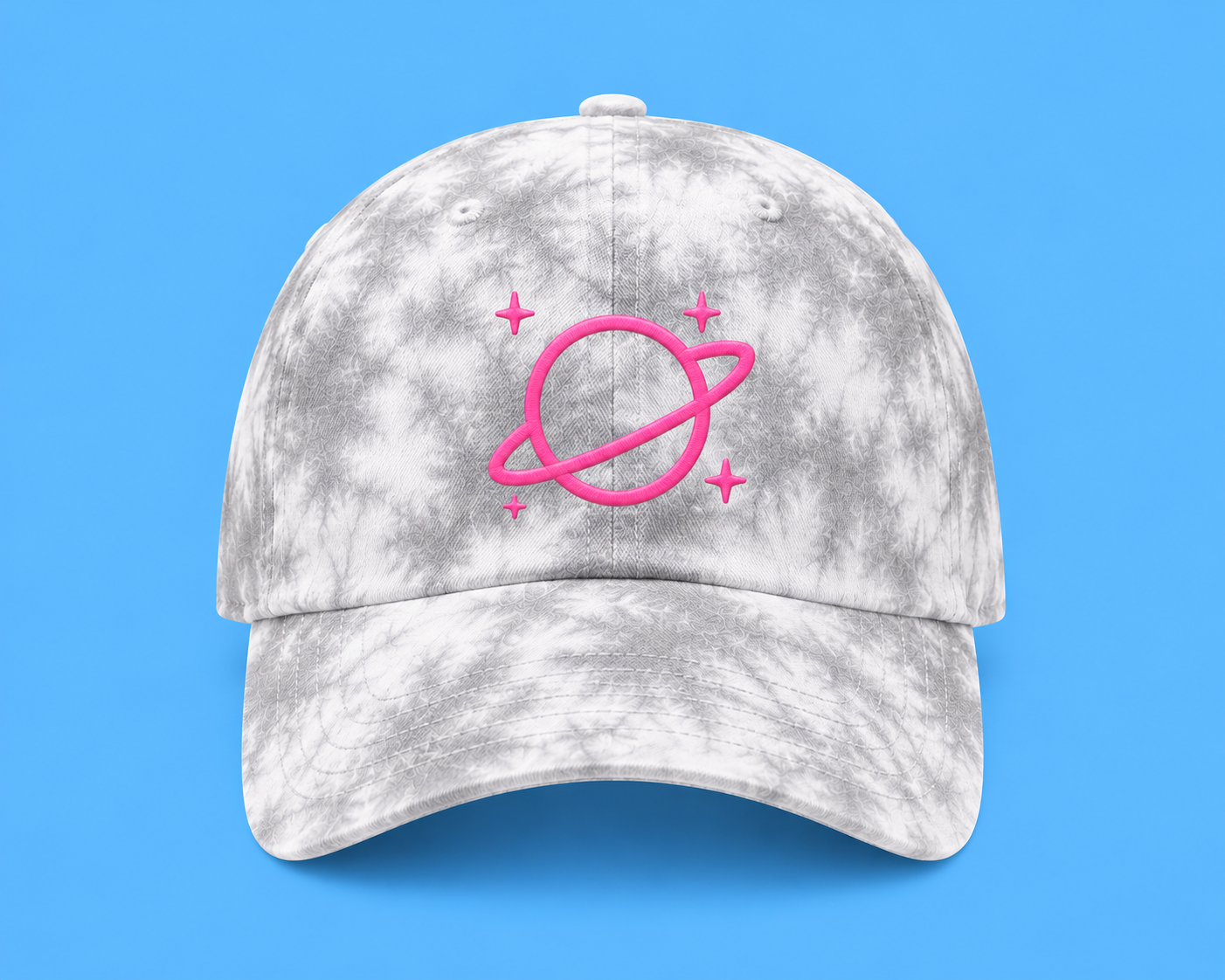 Pink Planet Cosmic Dad Hat (Red)
