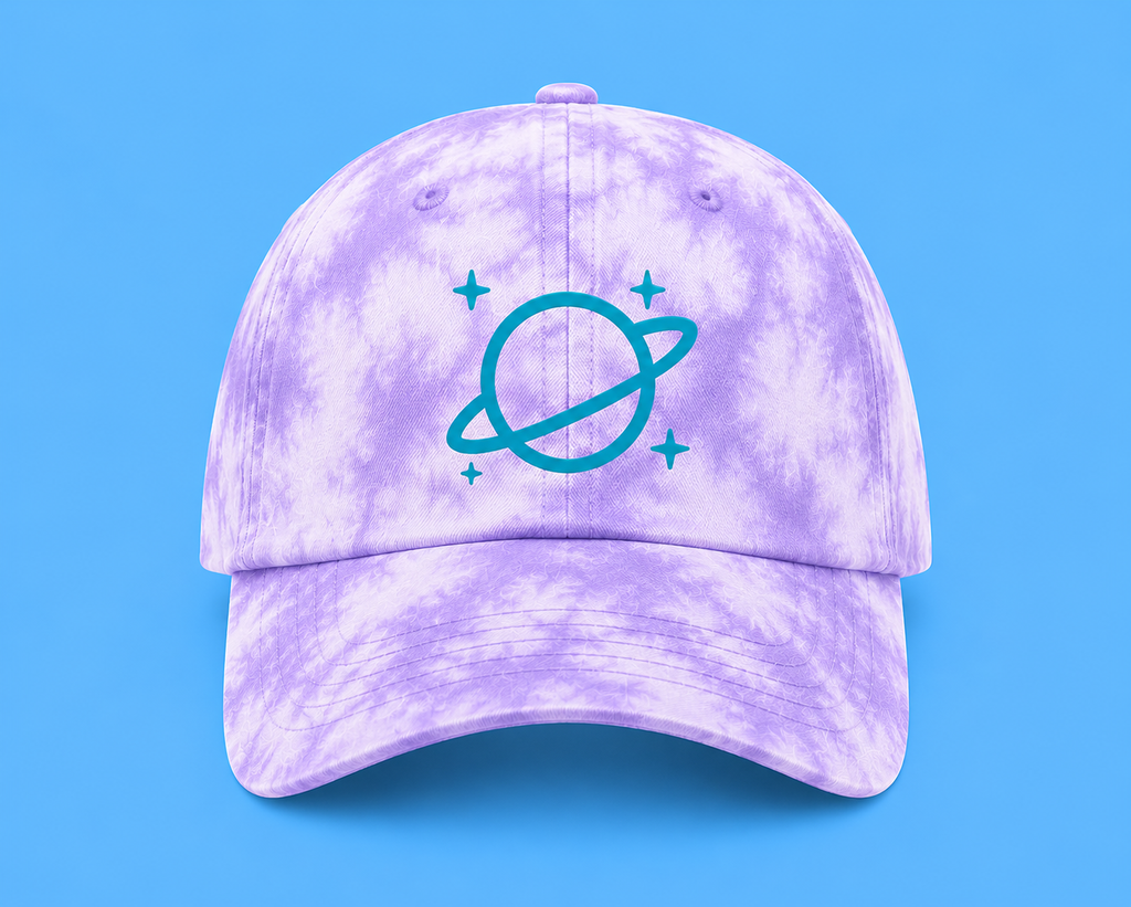 Pink Planet Cosmic Dad Hat (Grey)