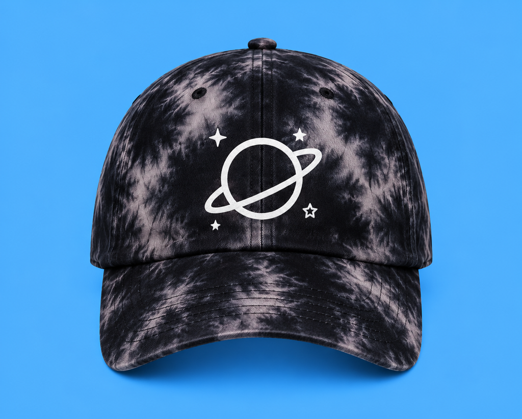 Pink Planet Cosmic Dad Hat (Grey)