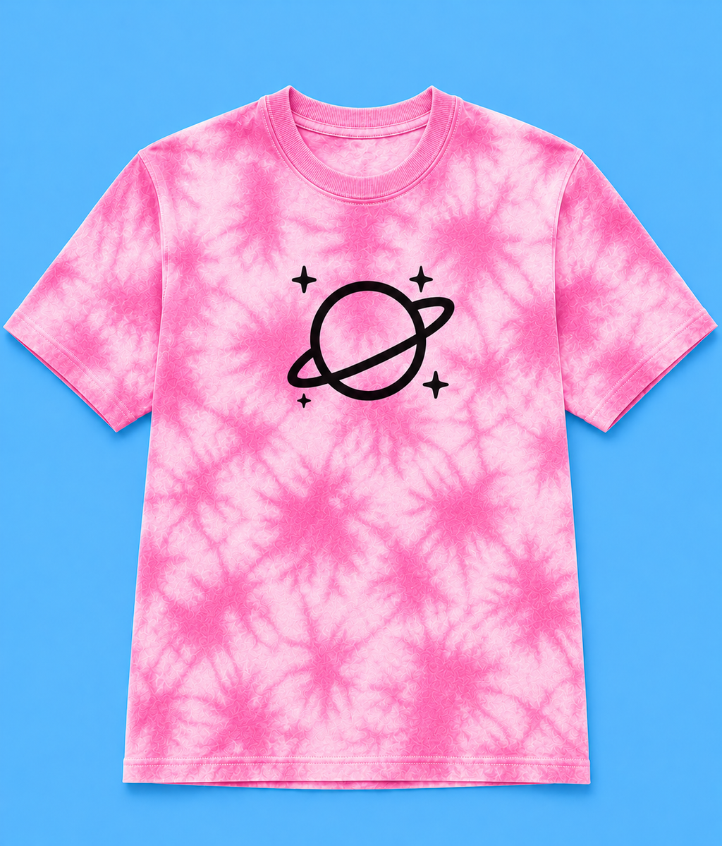 Pink Planet Tie-Dye Tee - Black (Men's)