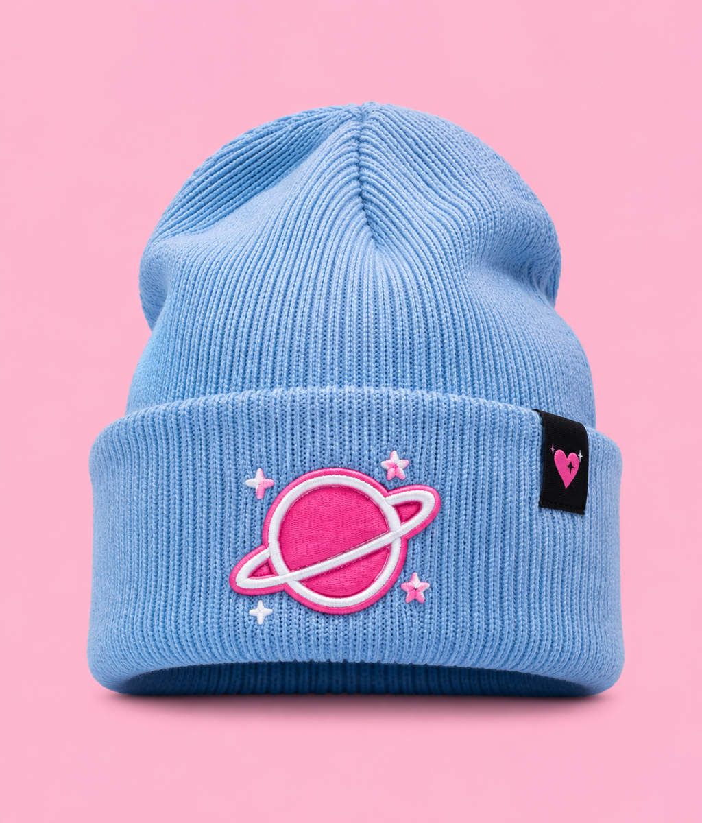 Pink Planet Cosmic Beanie (Hot Pink)