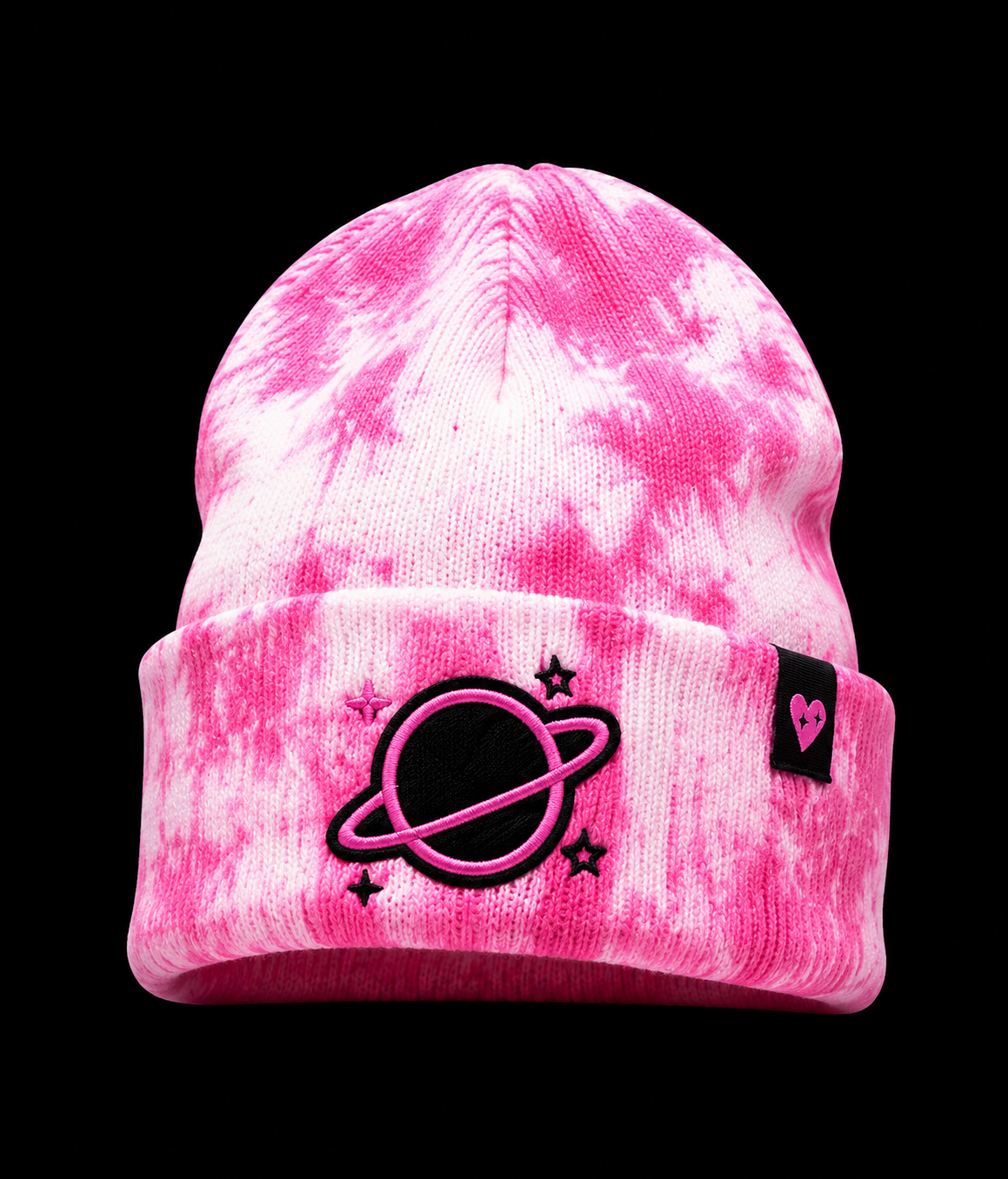 Pink Planet Cosmic Beanie (Pink/White)