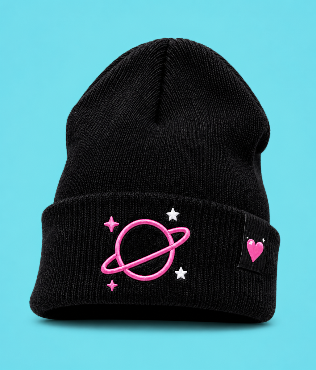 Pink Planet Cosmic Beanie (Hot Pink)