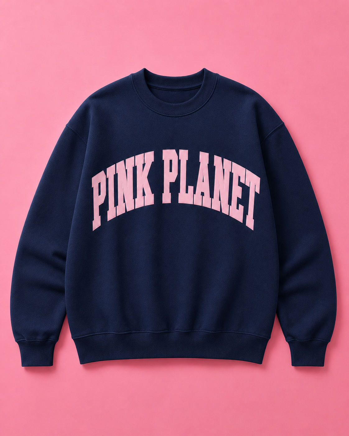 Pink Planet Collegiate Sweatshirt in Navy