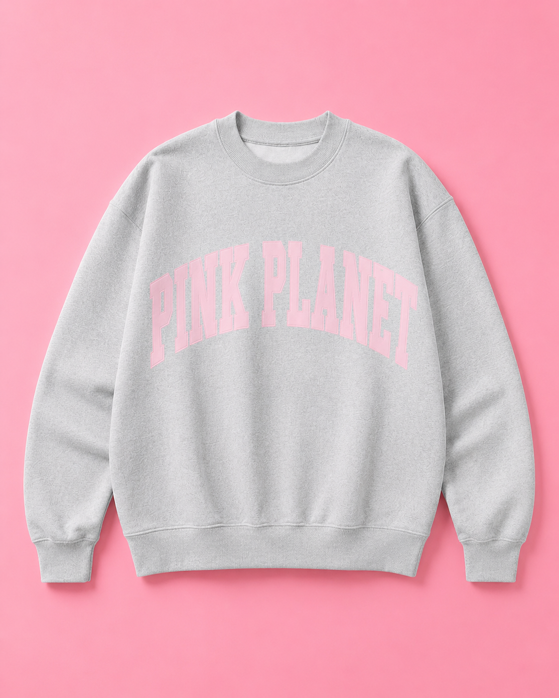 Pink Planet Collegiate Sweatshirt – Gray