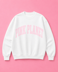 Pink Planet Collegiate Sweatshirt in White