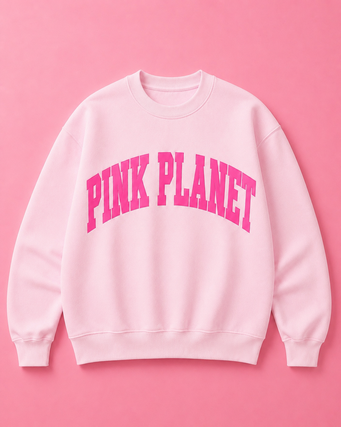 Pink Planet Collegiate Sweatshirt in Gray